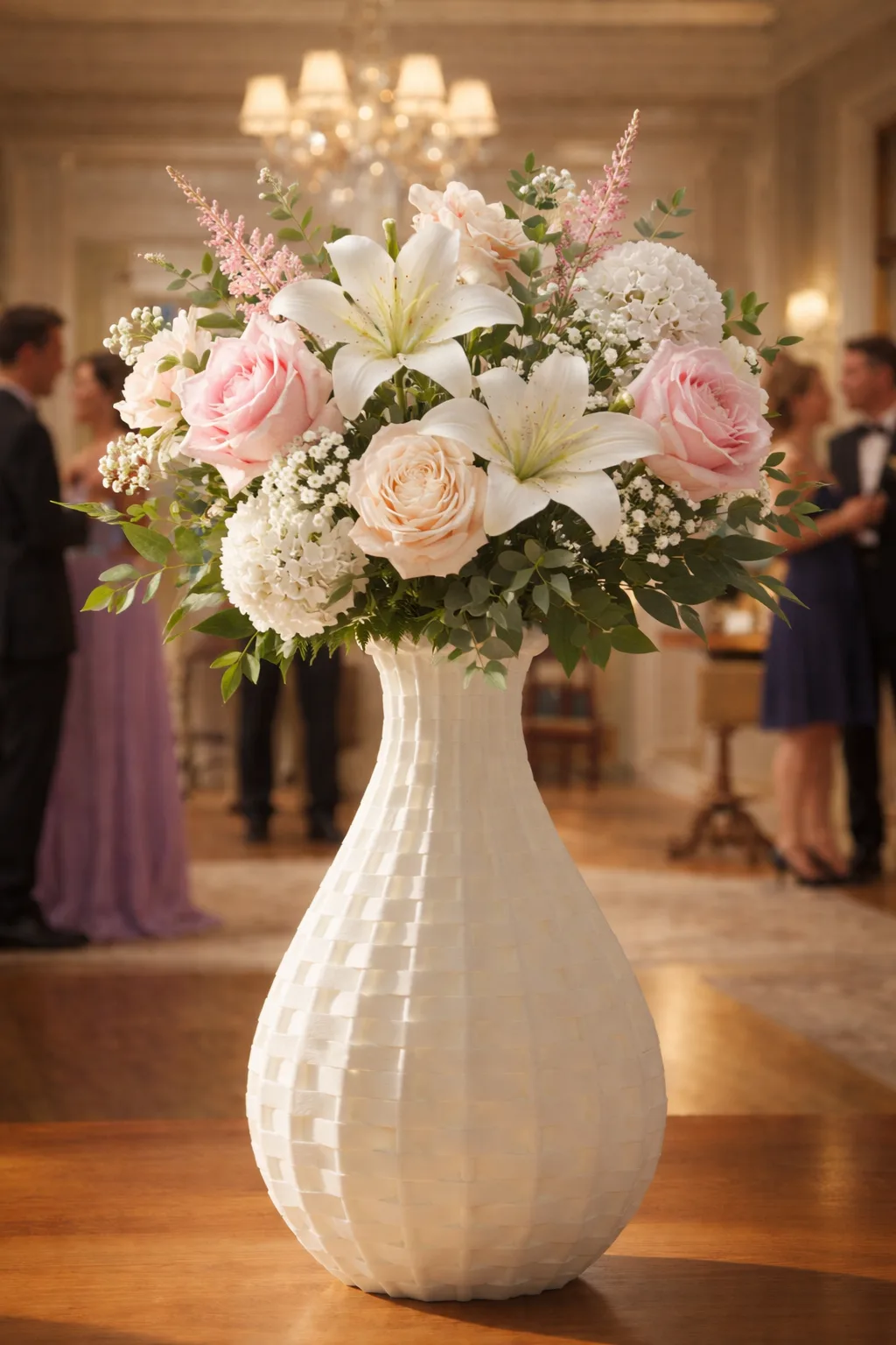 Elegant Weaver White Textured Vase view 3